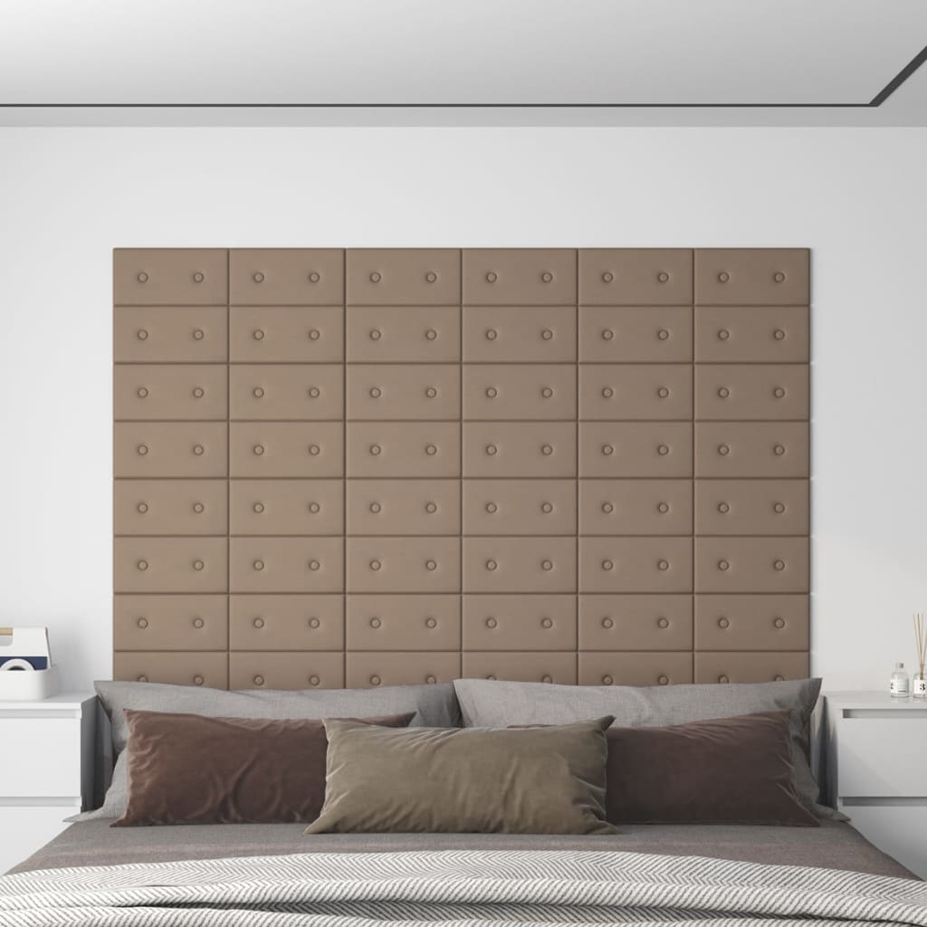 Panneaux muraux vidaxl 12 pcs 0,54 m² 30x15 cm en cuir art cappuccinocolide