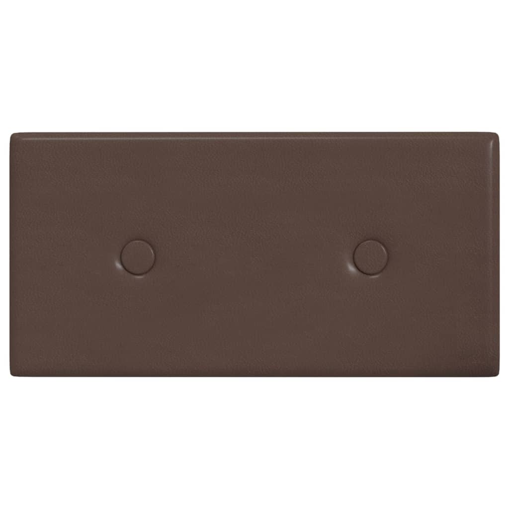 Panneaux muraux vidaxl 12 pcs 0,54 m² 30x15 cm en cuir artificiel marron