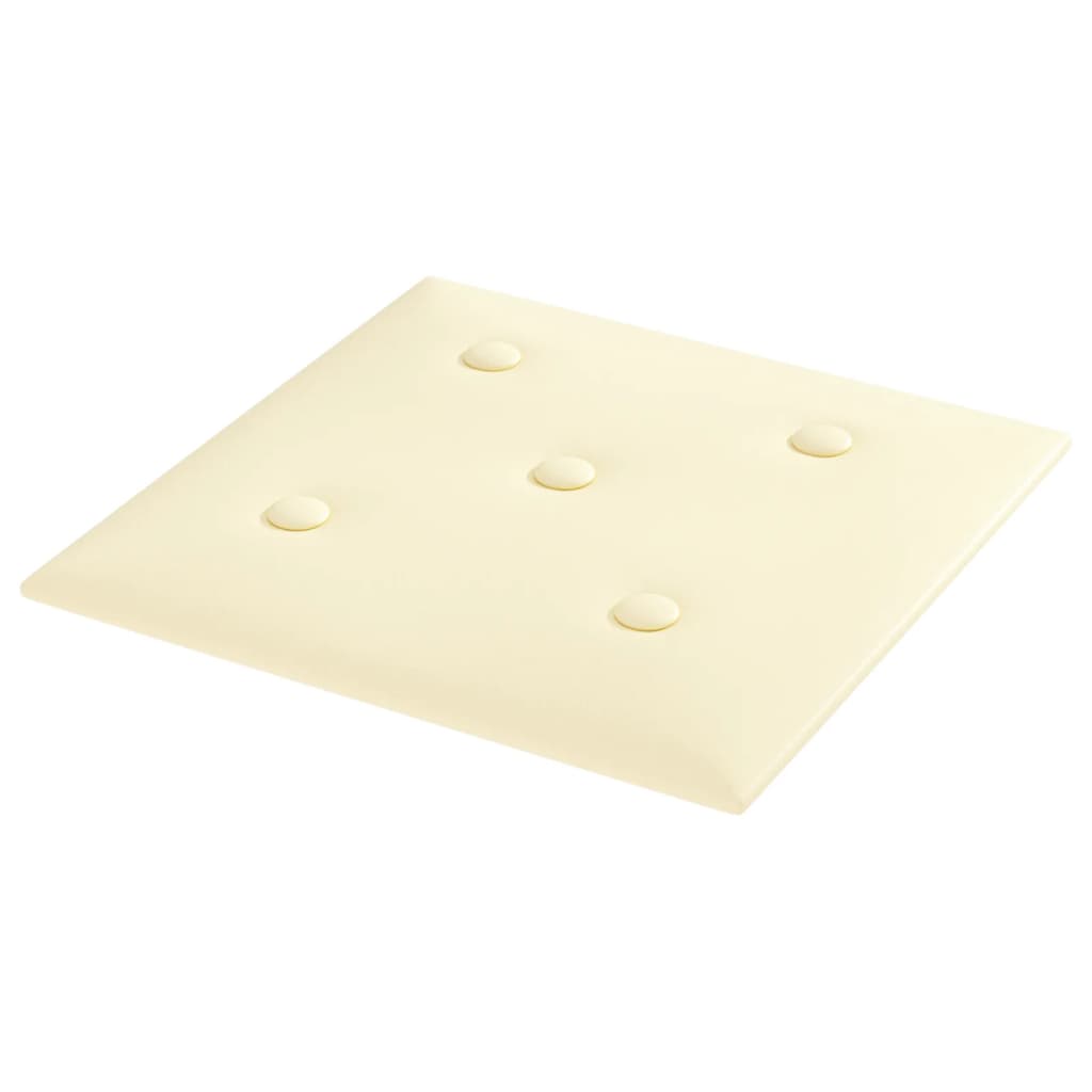 Panneaux muraux Vidaxl 12 ST 1,08 m² 30x30 cm Crème en cuir artificiel -Colored
