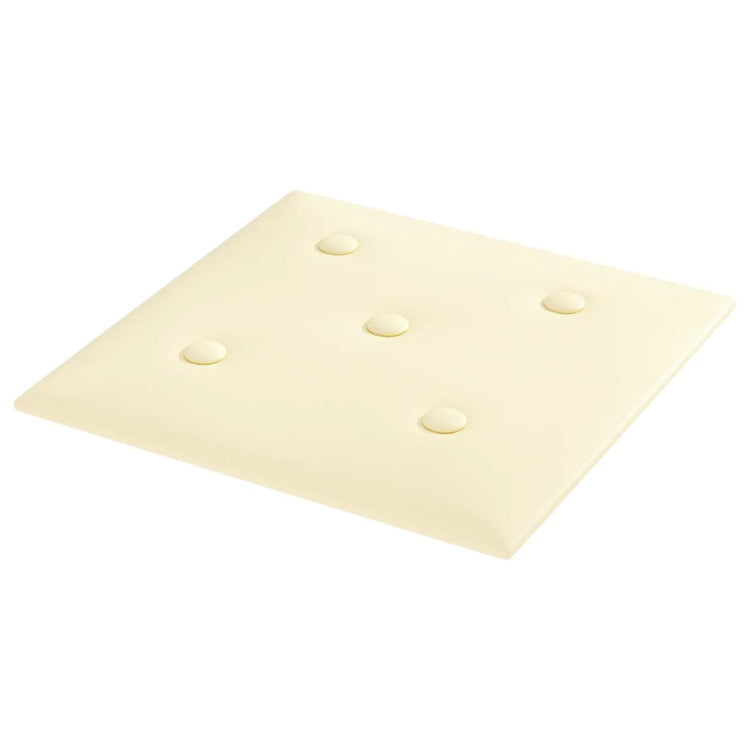 Panneaux muraux Vidaxl 12 ST 1,08 m² 30x30 cm Crème en cuir artificiel -Colored