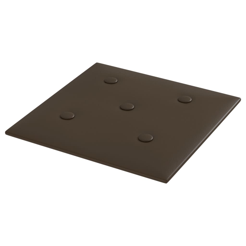 Panneaux muraux Vidaxl 12 st 1,08 m² 30x30 cm en cuir artificiel marron