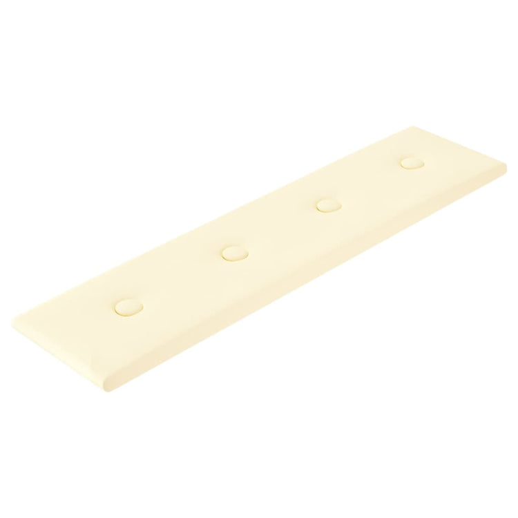 Panneaux muraux Vidaxl 12 ST 1,08 m² 60x15 cm Crème en cuir artificiel -Colored