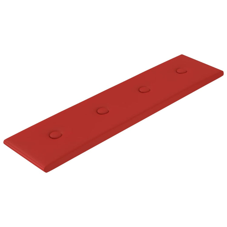 Panneaux muraux Vidaxl 12 ST 1,08 m² 60x15 cm Vin en cuir artificiel rouge