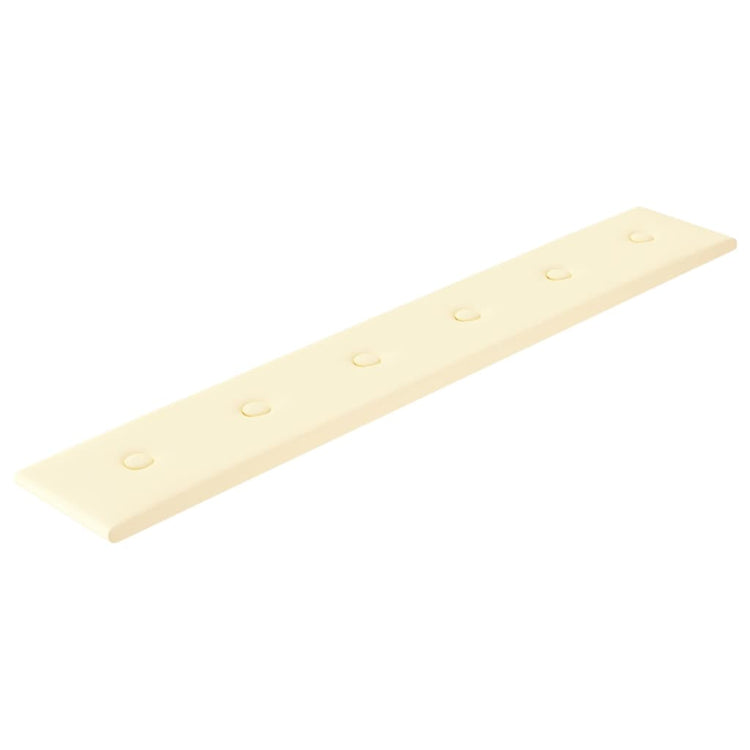 Panneaux muraux vidaxl 12 st 1,62 m² 90x15 cm crème en cuir artificiel -colore