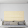 Panneaux muraux Vidaxl 12 ST 3,24 m² 90x30 cm CRÉMADE DE CUIR ARTIFICIEL-COLORED