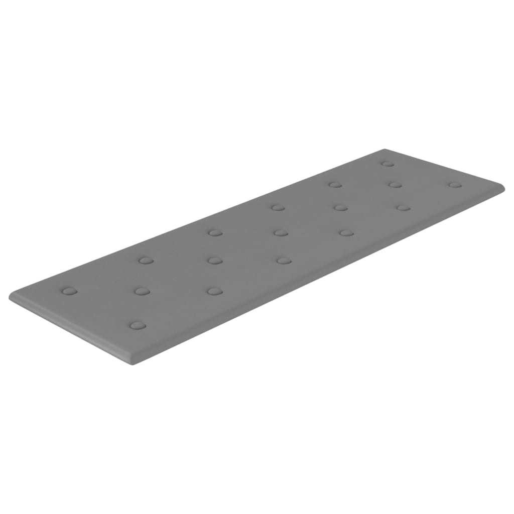 Panneaux muraux Vidaxl 12 st 3,24 m² 90x30 cm en cuir artificiel gris
