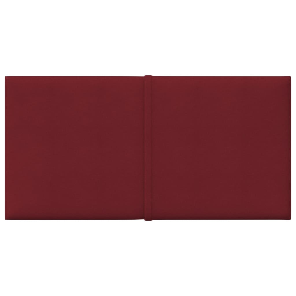 Panneaux muraux vidaxl 12 pcs 0,54 m² 30x15 cm Vin de tissu rouge