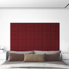 Panneaux muraux vidaxl 12 pcs 0,54 m² 30x15 cm Vin de tissu rouge