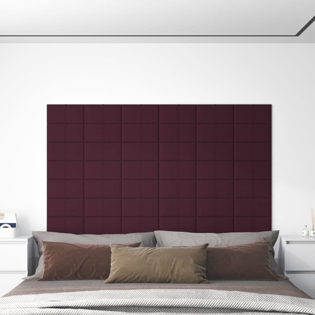 Panneaux muraux vidaxl 12 pcs 0,54 m² 30x15 cm tissu violet