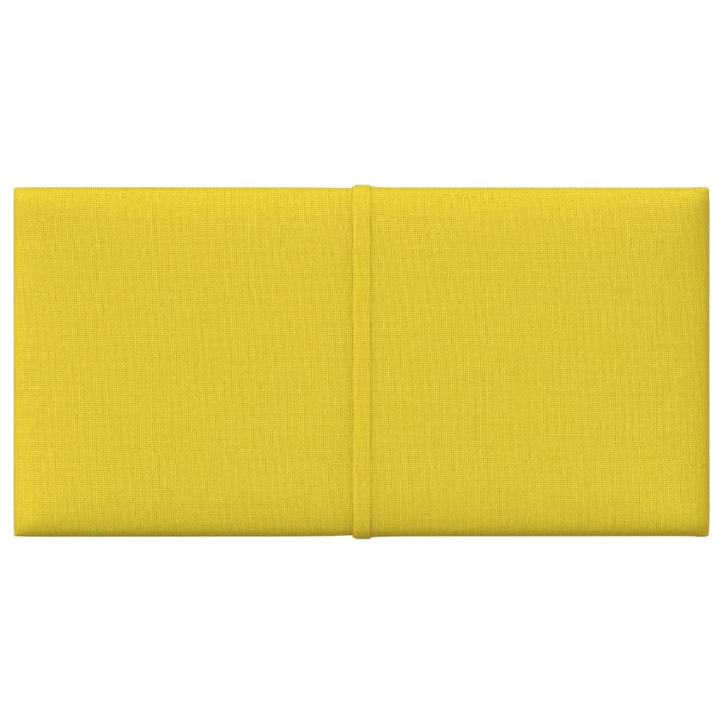 Panneaux muraux vidaxl 12 pcs 0,54 m² 30x15 cm Tissu jaune clair
