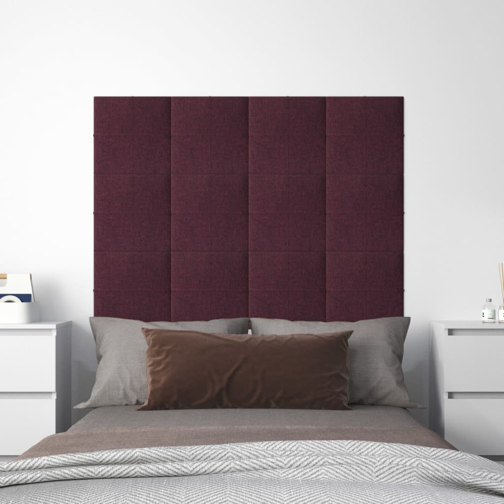 Panneaux muraux vidaxl 12 st 1,08 m² 30x30 cm tissu violet