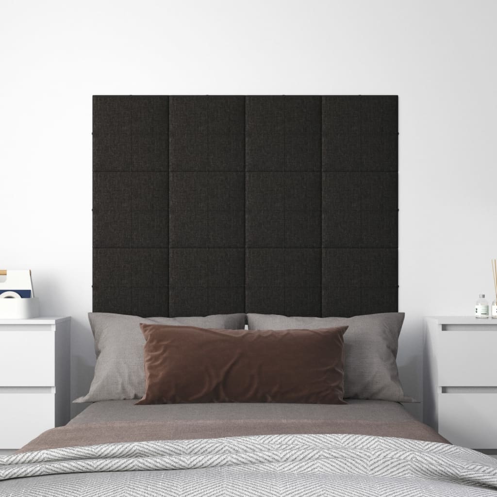 Panneaux muraux vidaxl 12 st 1,08 m² 30x30 cm tissu noir
