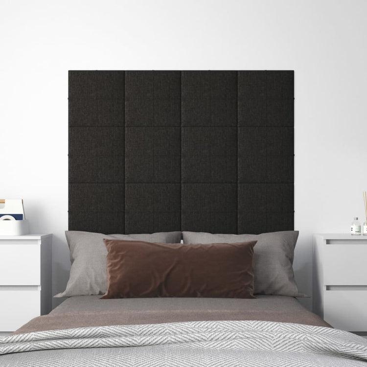 Panneaux muraux vidaxl 12 st 1,08 m² 30x30 cm tissu noir