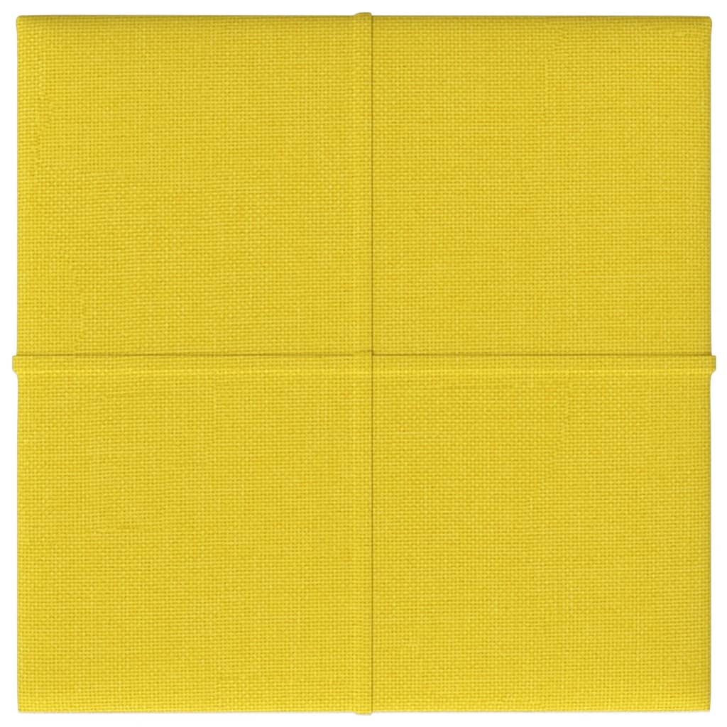 Panneaux muraux Vidaxl 12 ST 1,08 m² 30x30 cm Tissu jaune clair