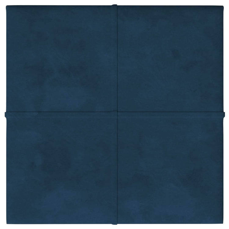 Panneaux muraux vidaxl 12 st 1,08 m² 30x30 cm en velours bleu