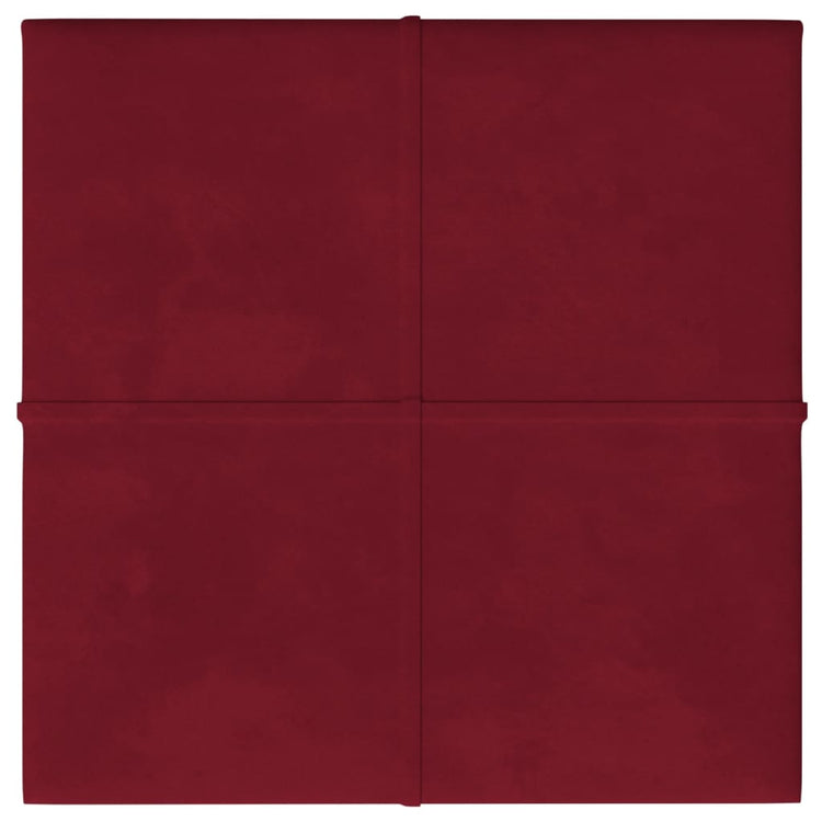 Panneaux muraux vidaxl 12 st 1,08 m² 30x30 cm Velvet Wine rouge