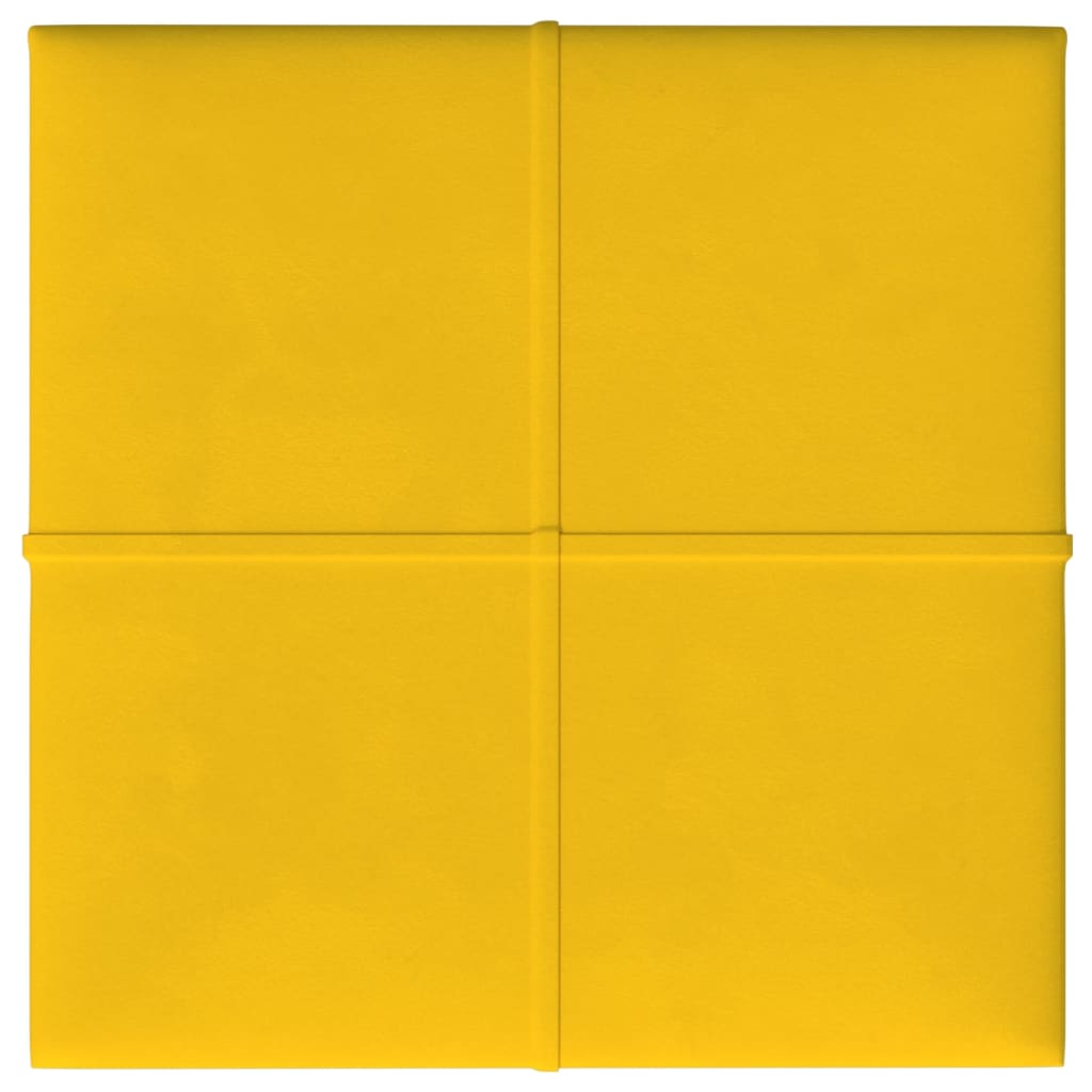 Panneaux muraux vidaxl 12 st 1,08 m² 30x30 cm en velours jaune