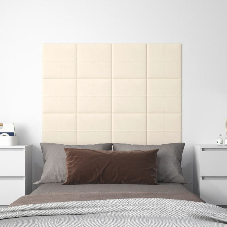 Panneaux muraux Vidaxl 12 ST 1,08 m² 30x30 cm Crème en velours -colore
