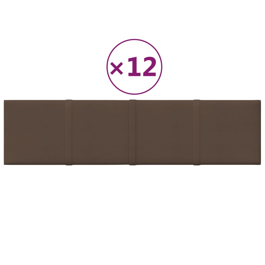Panneaux muraux vidaxl 12 st 1,08 m² 60x15 cm de tissu marron
