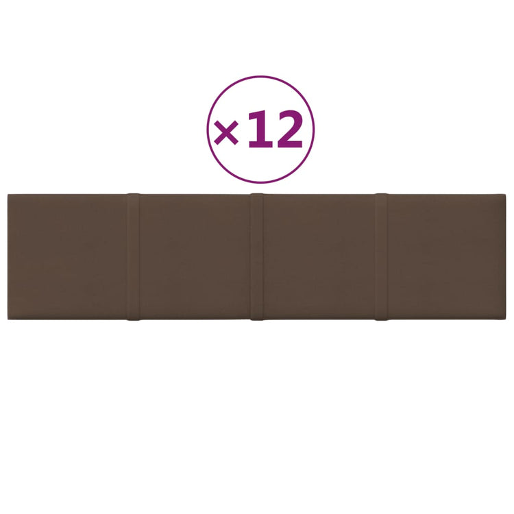 Panneaux muraux vidaxl 12 st 1,08 m² 60x15 cm de tissu marron