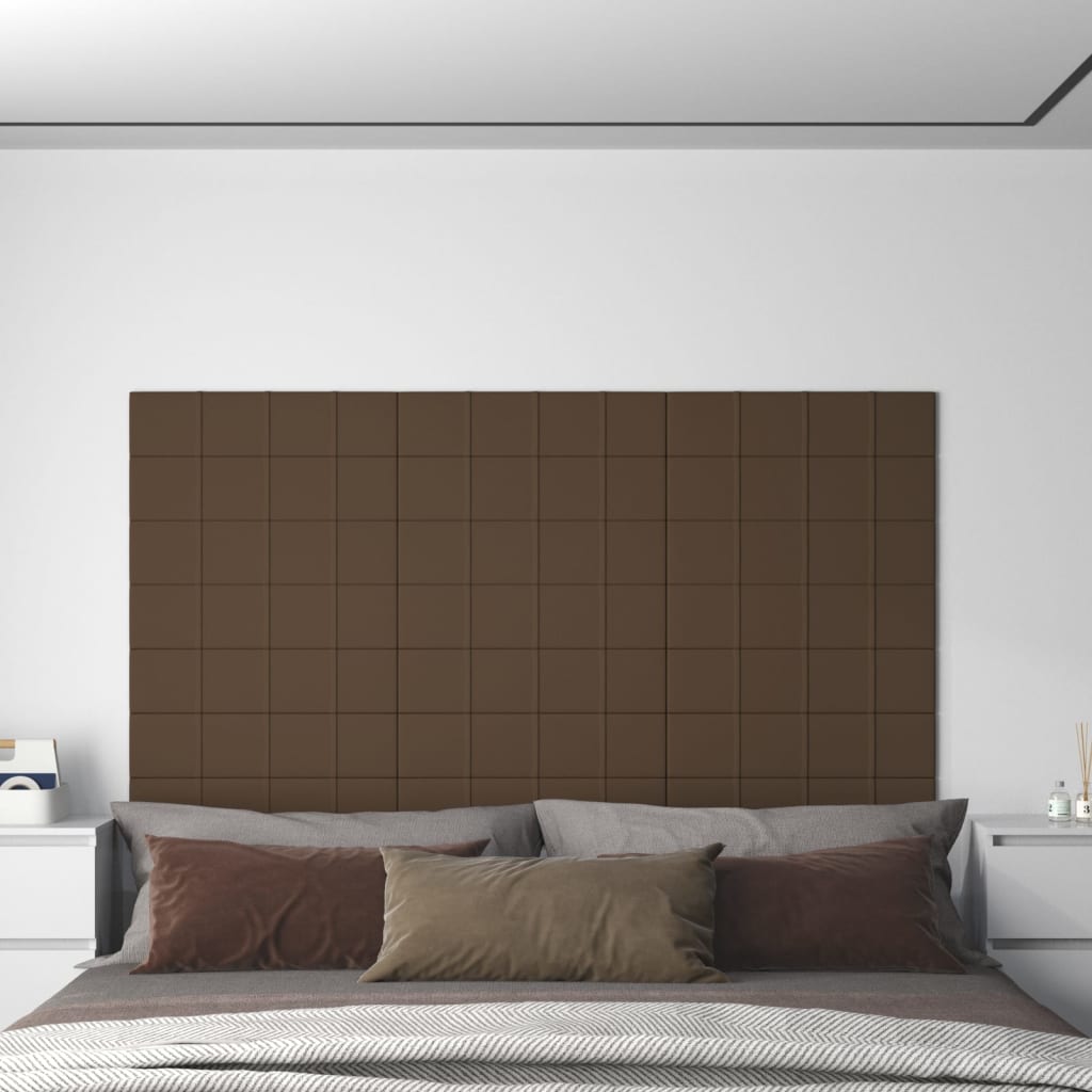 Panneaux muraux vidaxl 12 st 1,08 m² 60x15 cm de tissu marron