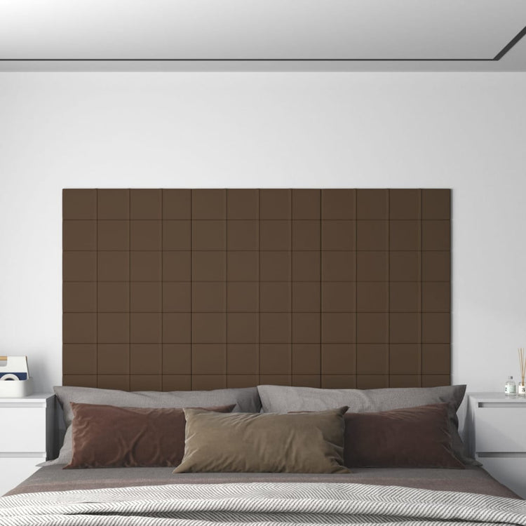 Panneaux muraux vidaxl 12 st 1,08 m² 60x15 cm de tissu marron