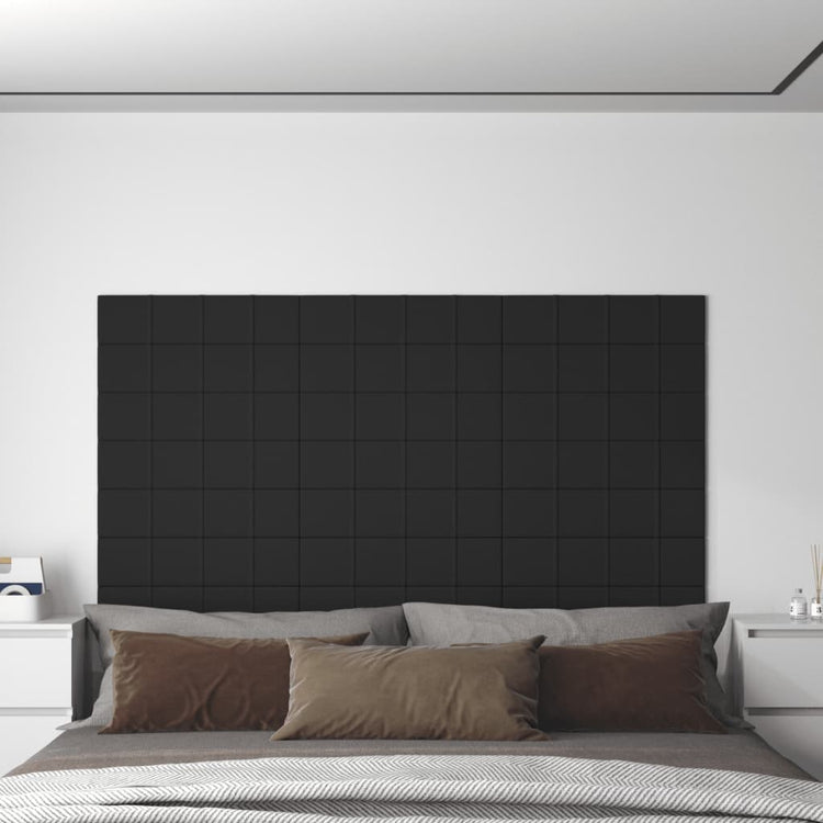 Panneaux muraux vidaxl 12 st 1,08 m² 60x15 cm tissu noir