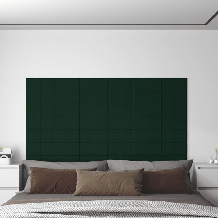 Panneaux muraux vidaxl 12 st 1,08 m² 60x15 cm en velours vert foncé