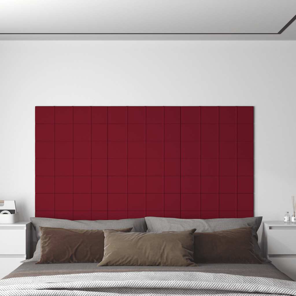 Panneaux muraux Vidaxl 12 ST 1,08 m² 60x15 cm Velvet Wine rouge