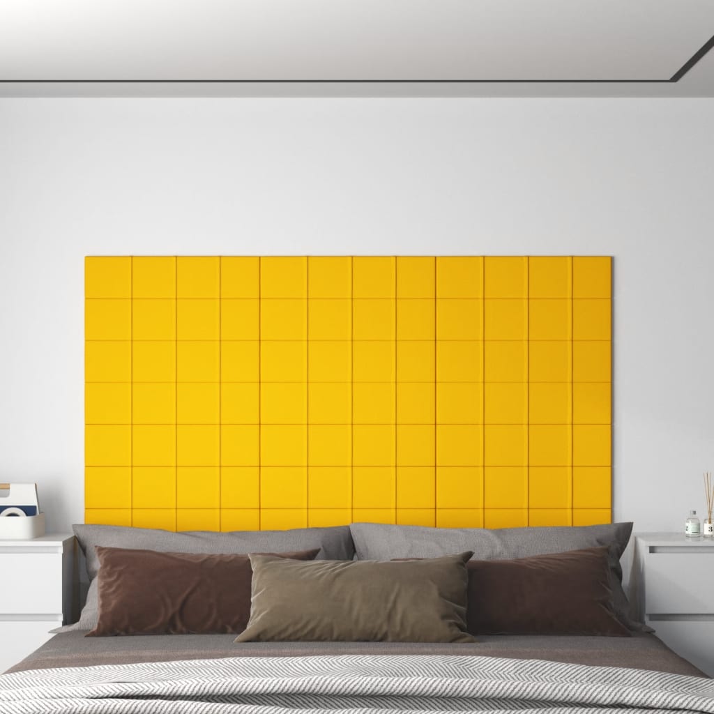Panneaux muraux vidaxl 12 st 1,08 m² 60x15 cm en velours jaune