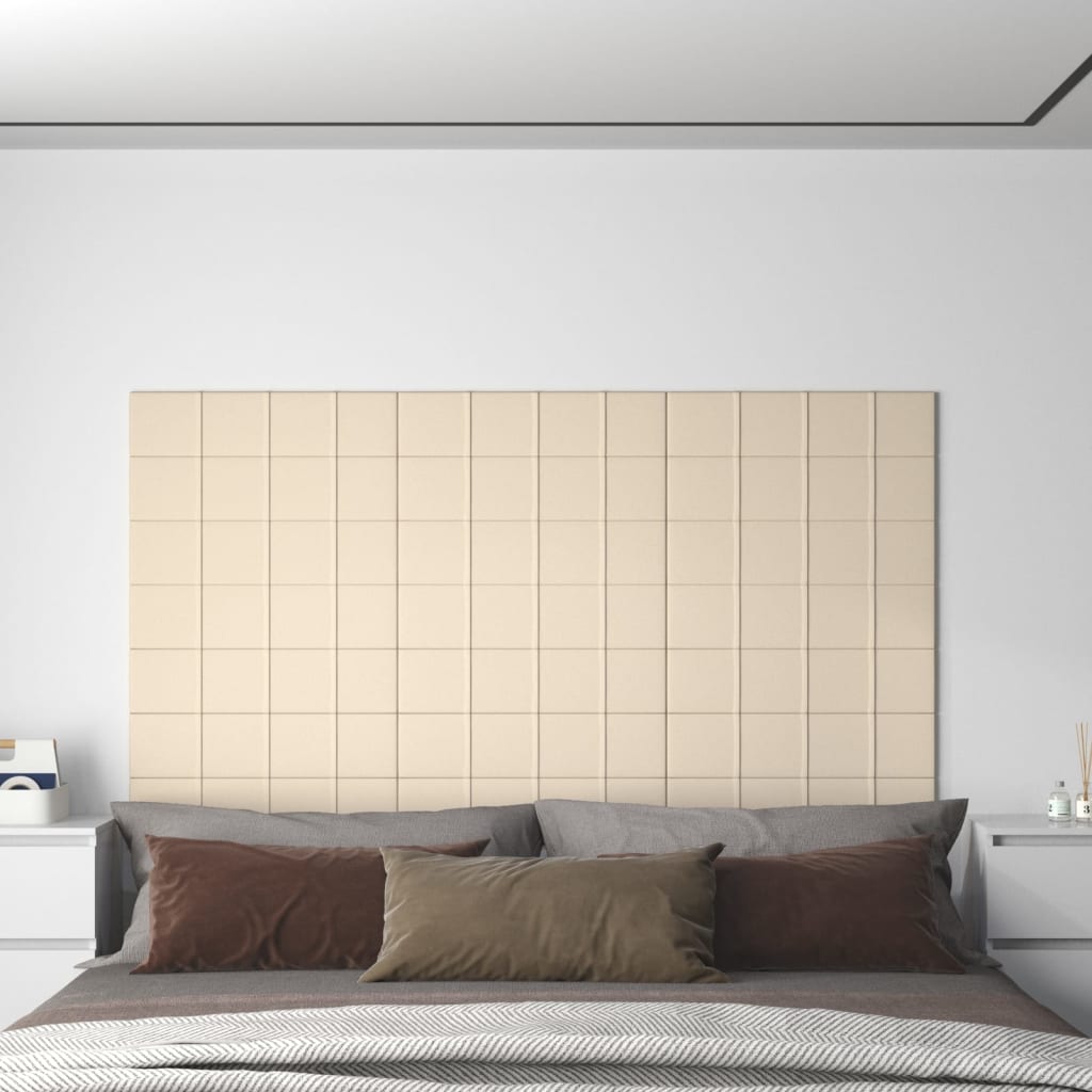 Panneaux muraux Vidaxl 12 ST 1,08 m² 60x15 cm Crème en velours -colore