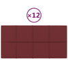 Panneaux muraux vidaxl 12 st 2,16 m² 60x30 cm de tissu rouge