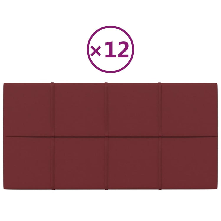 Panneaux muraux vidaxl 12 st 2,16 m² 60x30 cm de tissu rouge