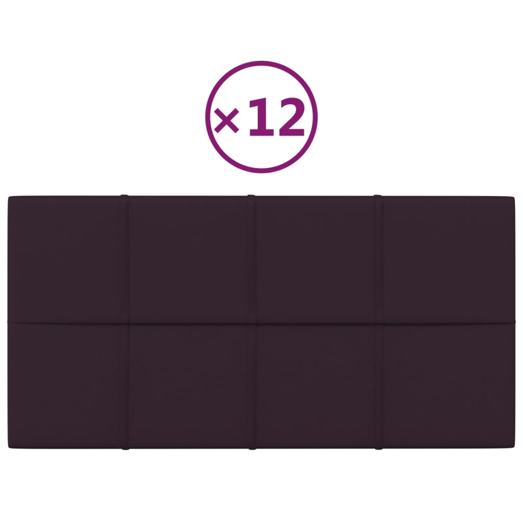 Panneaux muraux vidaxl 12 st 2,16 m² 60x30 cm tissu violet