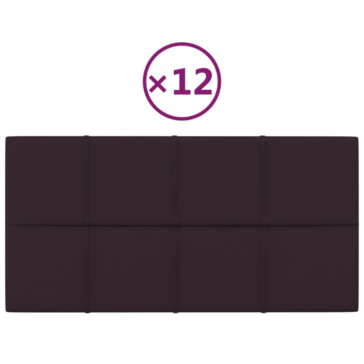 Panneaux muraux vidaxl 12 st 2,16 m² 60x30 cm tissu violet