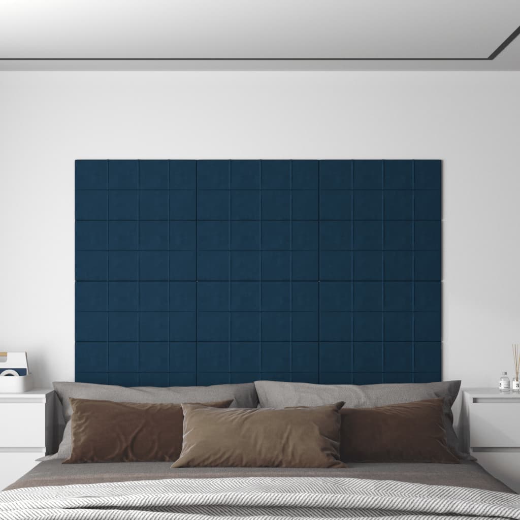 Panneaux muraux vidaxl 12 st 2,16 m² 60x30 cm en velours bleu