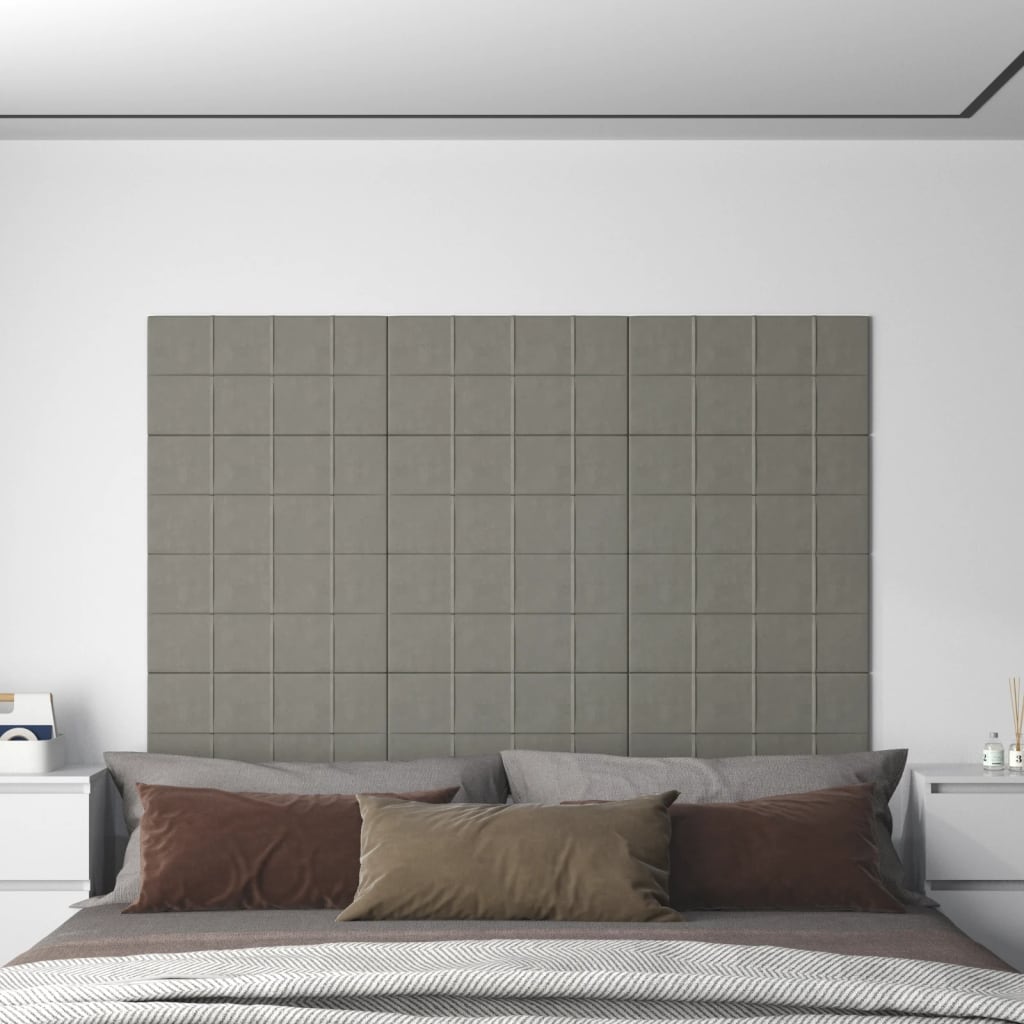 Panneaux muraux vidaxl 12 st 2,16 m² 60x30 cm en velours gris clair