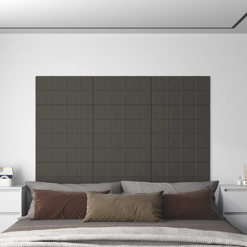 Panneaux muraux Vidaxl 12 st 2,16 m² 60x30 cm en velours gris foncé