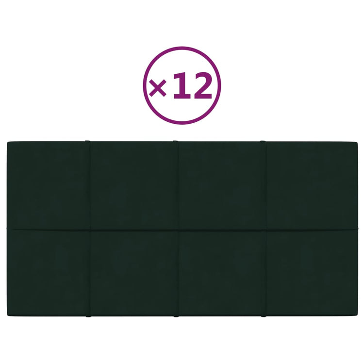 Panneaux muraux Vidaxl 12 ST 2,16 m² 60x30 cm Velvet vert foncé