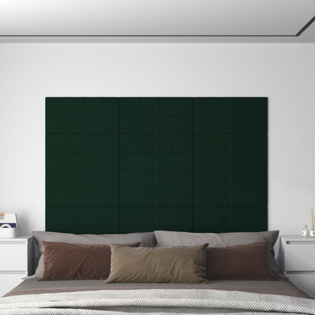 Panneaux muraux Vidaxl 12 ST 2,16 m² 60x30 cm Velvet vert foncé