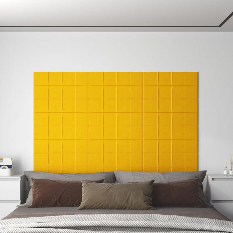 Panneaux muraux vidaxl 12 st 2,16 m² 60x30 cm en velours jaune