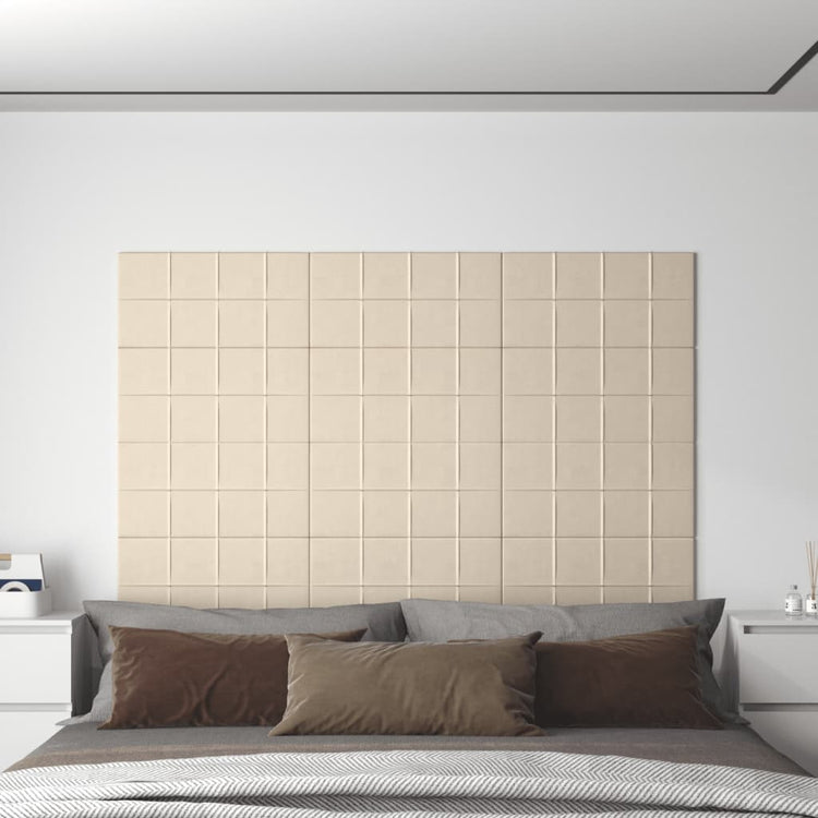 Panneaux muraux Vidaxl 12 ST 2,16 M² 60x30 cm Crème en velours -colore