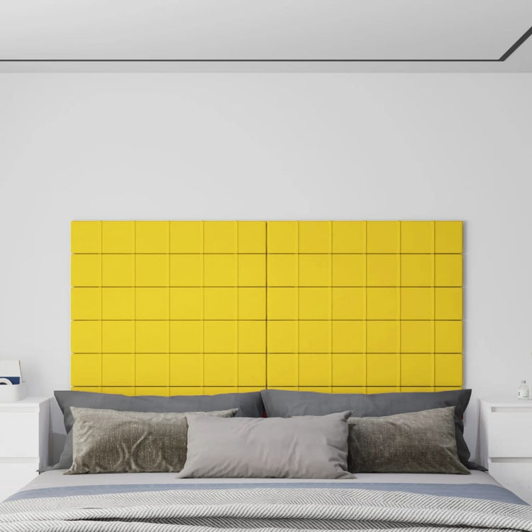 Panneaux muraux Vidaxl 12 ST 1,62 m² 90x15 cm Tissu jaune clair