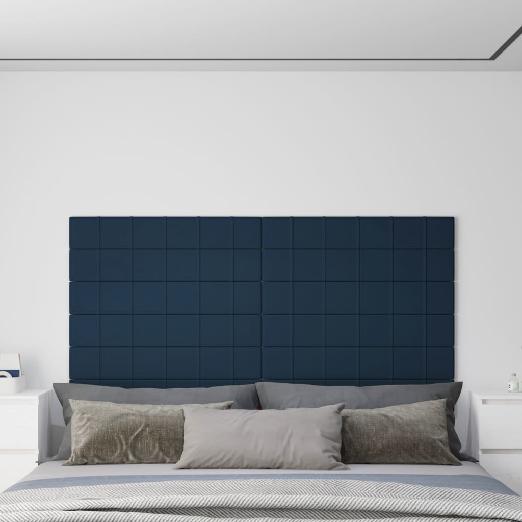 Panneaux muraux vidaxl 12 st 1,62 m² 90x15 cm en velours bleu