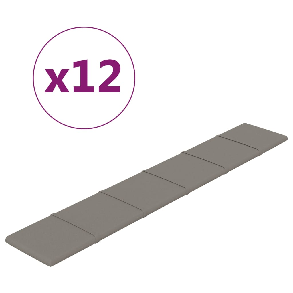 Panneaux muraux vidaxl 12 st 1,62 m² 90x15 cm en velours gris clair
