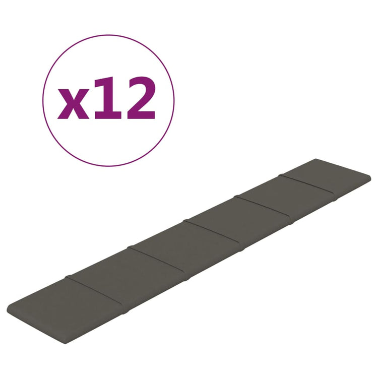 Panneaux muraux vidaxl 12 st 1,62 m² 90x15 cm en velours gris foncé
