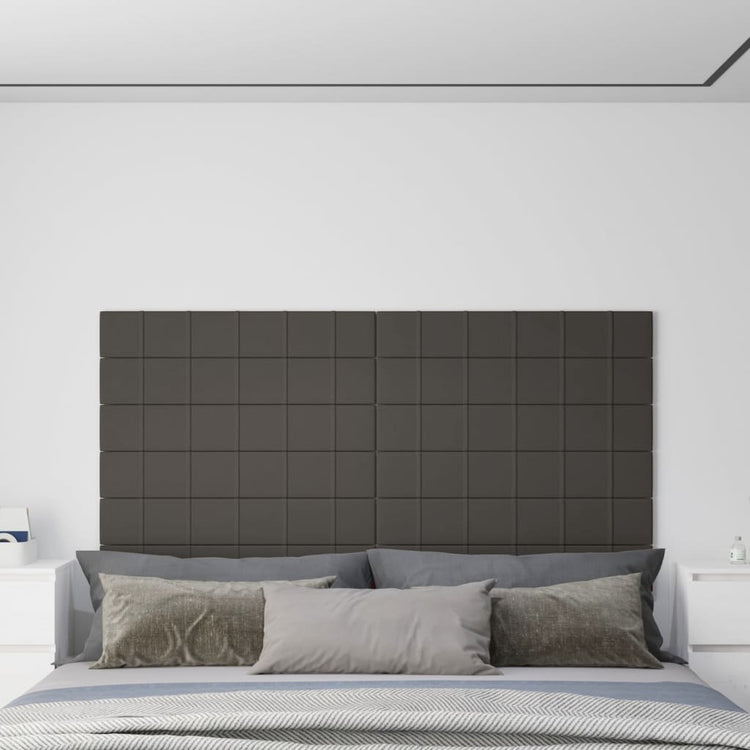 Panneaux muraux vidaxl 12 st 1,62 m² 90x15 cm en velours gris foncé
