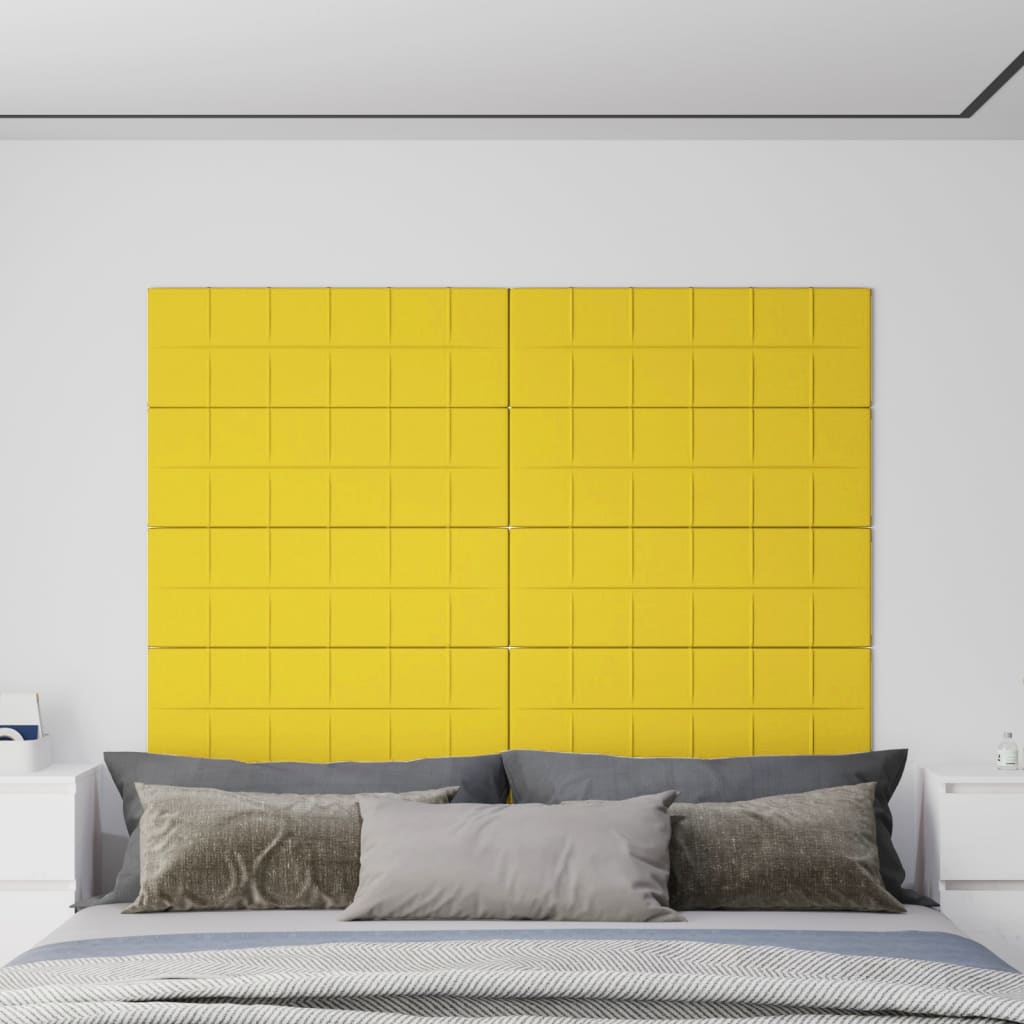 Panneaux muraux Vidaxl 12 ST 3,24 m² 90x30 cm Tissu jaune clair