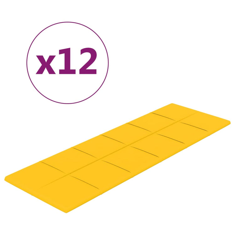 Panneaux muraux vidaxl 12 st 3,24 m² 90x30 cm en velours jaune