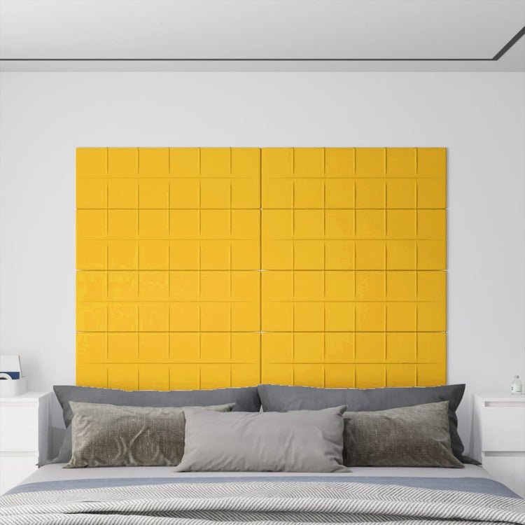 Panneaux muraux vidaxl 12 st 3,24 m² 90x30 cm en velours jaune